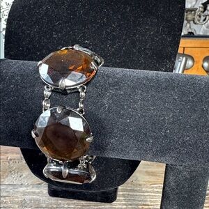 J. Crew Amber faceted glass bracelet EUC‎